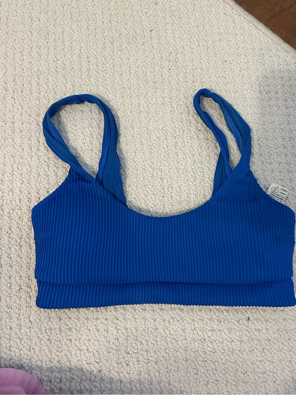 Blue ribbed hollister scoop neck bikini top